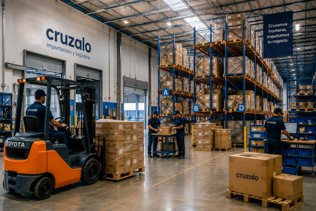 Bodega de Cruzalo en Texas para importación de mercancías de empresas hacia México.